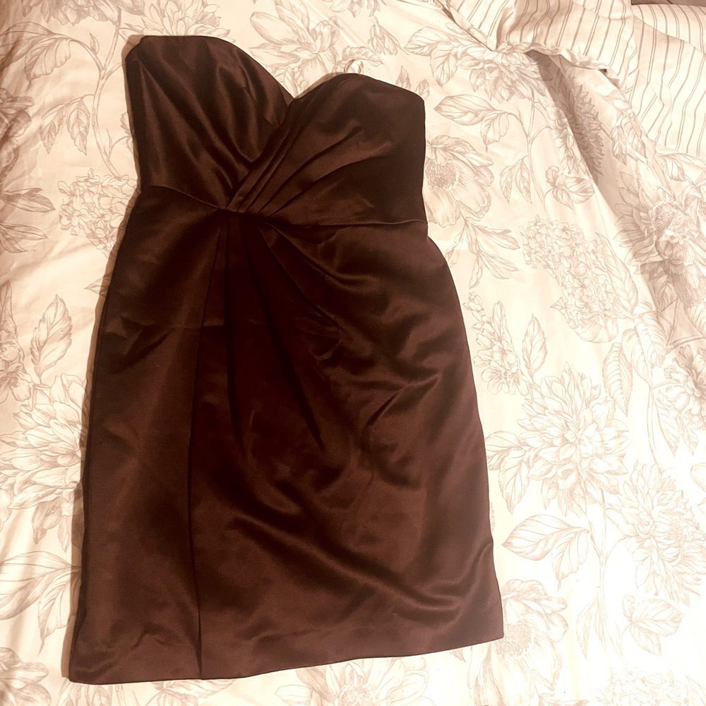 Chocolate brown used bridesmaid dress